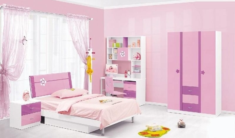 sơn phòng ngủ màu tím hồng